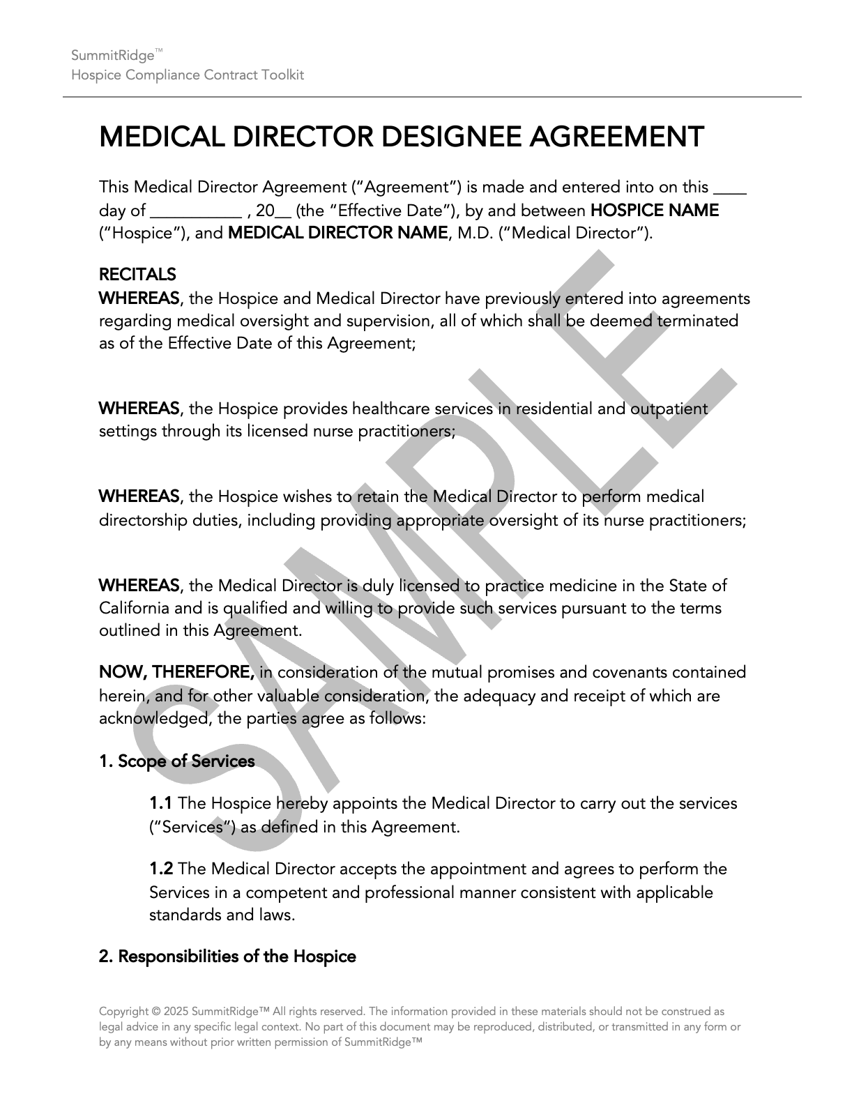 Hospice Compliance Contract Toolkit