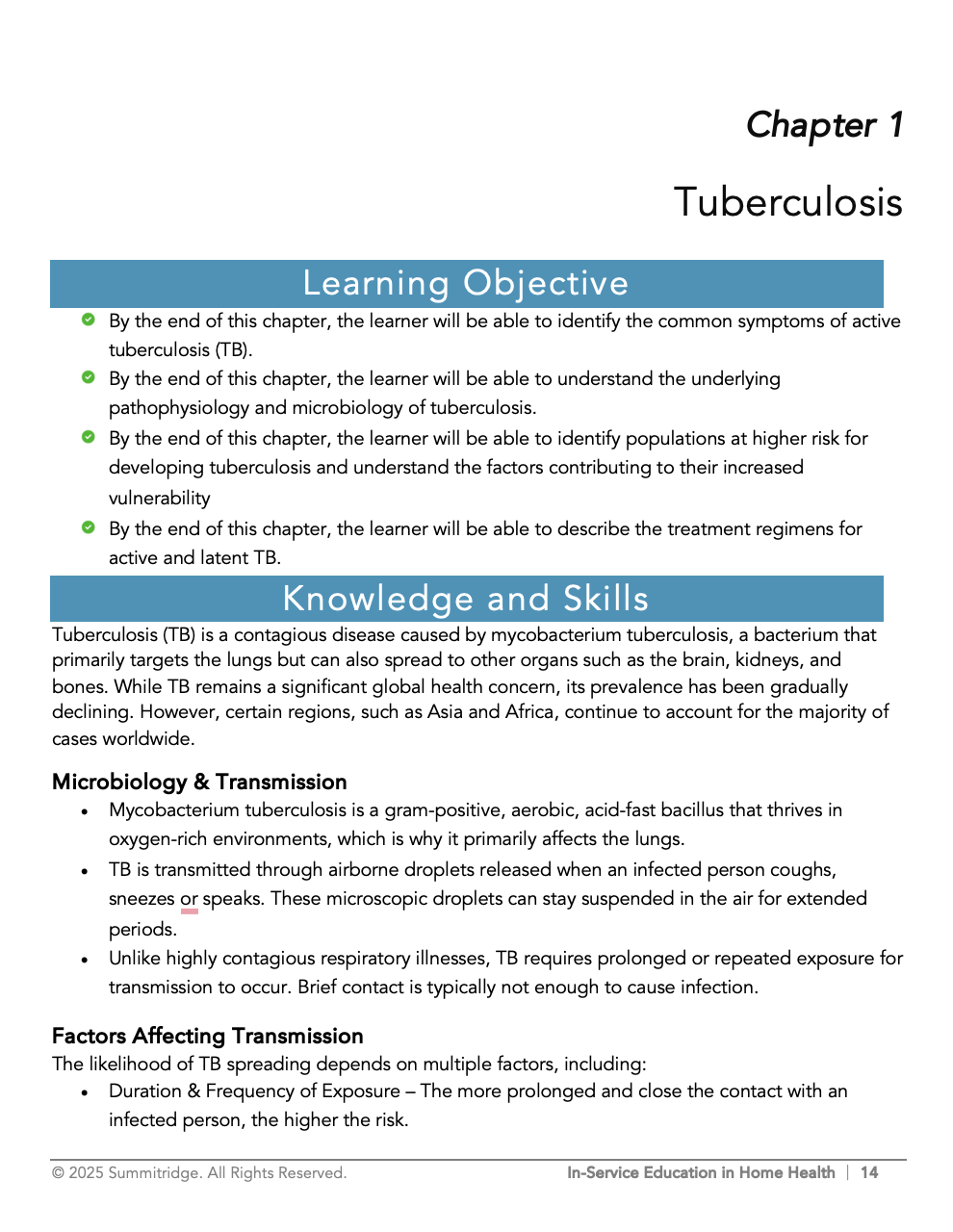 In-Service Education for Home Health