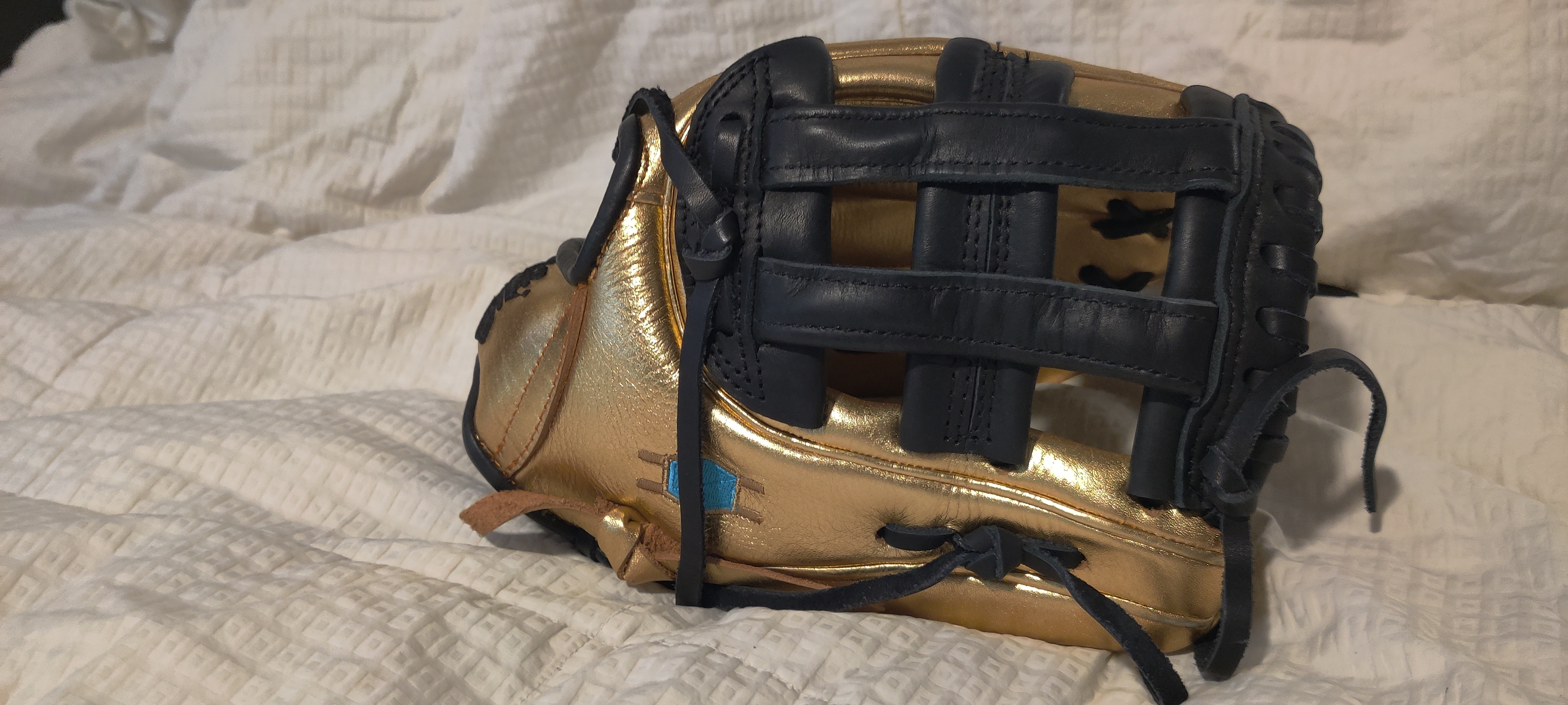 Leather Baseball Softball Glove 12.75" Gold