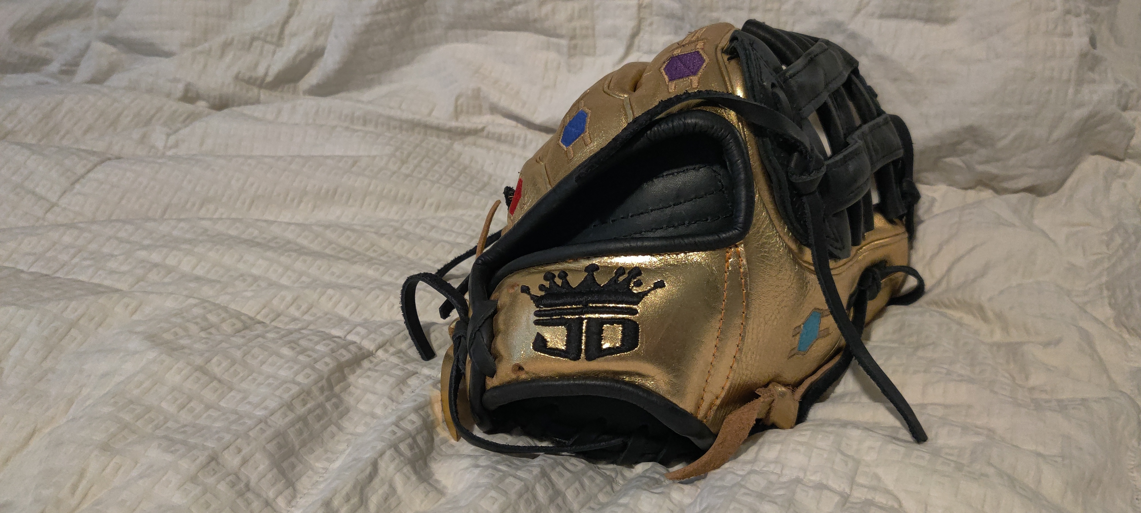 Leather Baseball Softball Glove 12.75" Gold