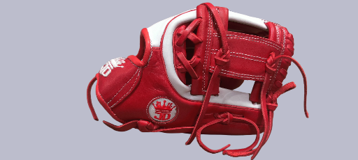 Red white Softball glove 12.75 economy Cowhide 