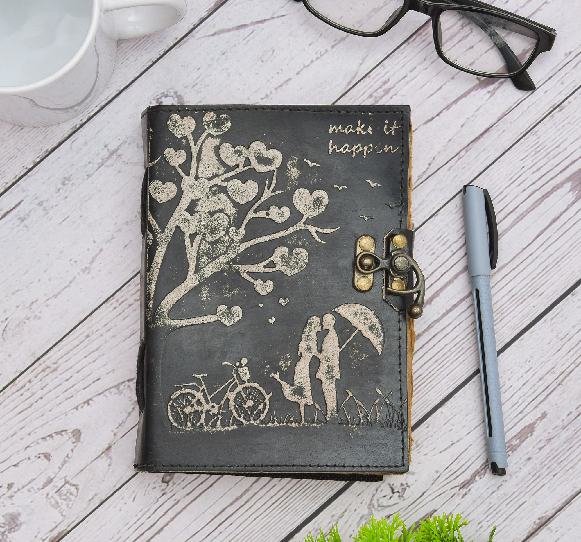 Leather Diary with Artistic Cover