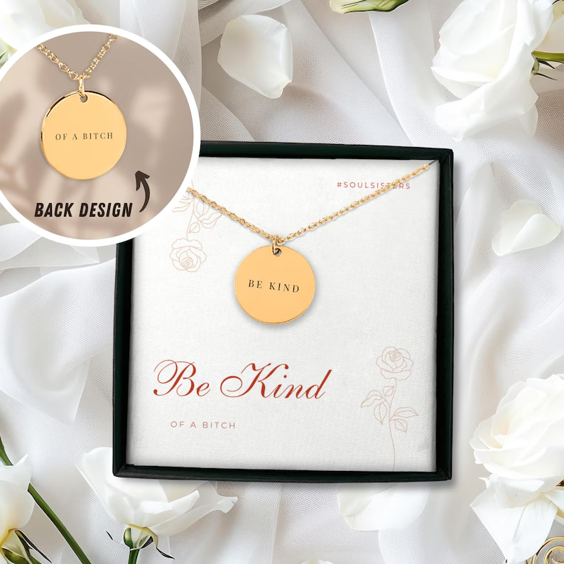 Be Kind of a bitch Necklace, Be Kind of a Bitch, Be Kind of a Bitch Bracelet, Self Love Necklace, Dainty Necklace Gold