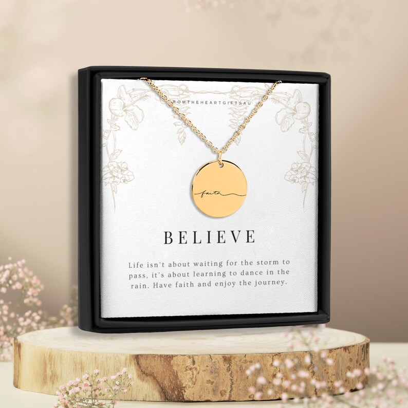 Believe Necklace, Faith Over Fear, Birthday Gift for Christian Girl, Christian Gift Ideas