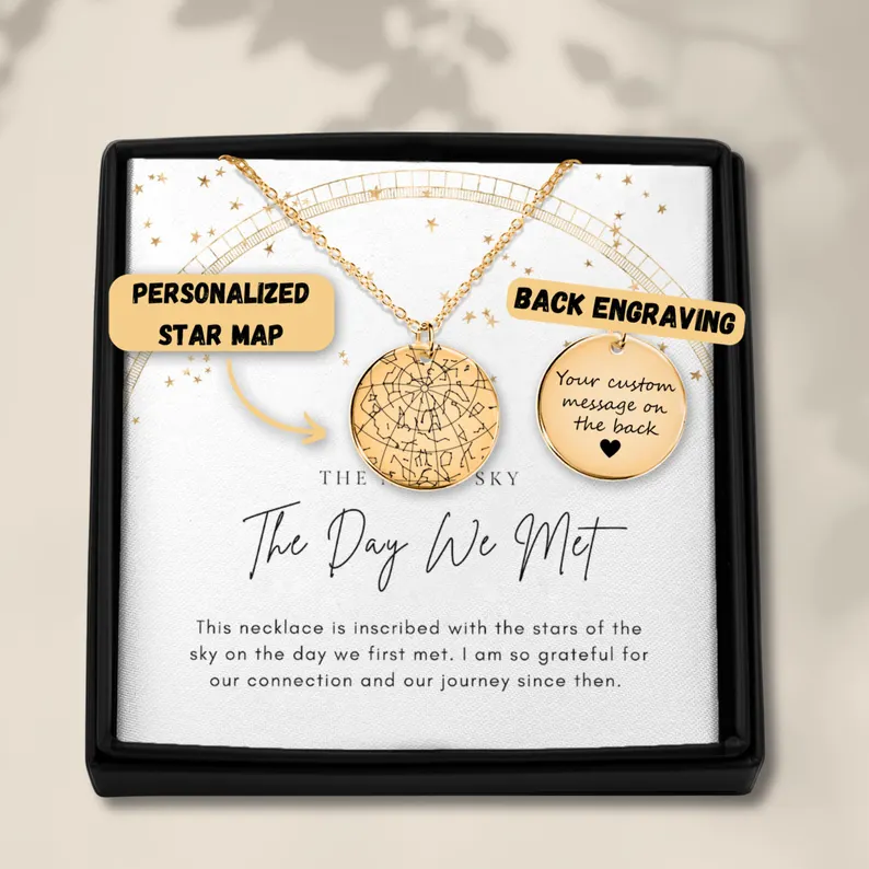 The Night We Met, To My Soulmate Necklace, 9th Anniversary Gift For Her, 1 Year Anniversary Gift for girlfriend, 13 Year Anniversary Gift