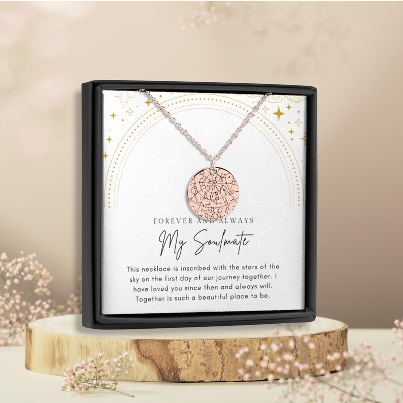 Soulmate Necklace, To My Soulmate, Anniversary Star Map, The Night We Met, 9 year Anniversary Gift