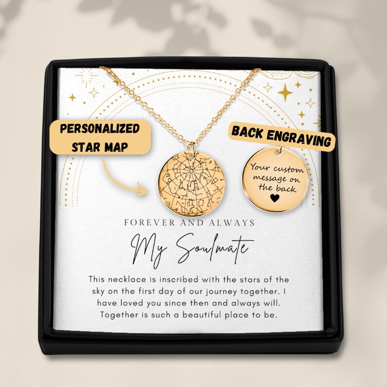 Soulmate Necklace, To My Soulmate, Anniversary Star Map, The Night We Met, 9 year Anniversary Gift