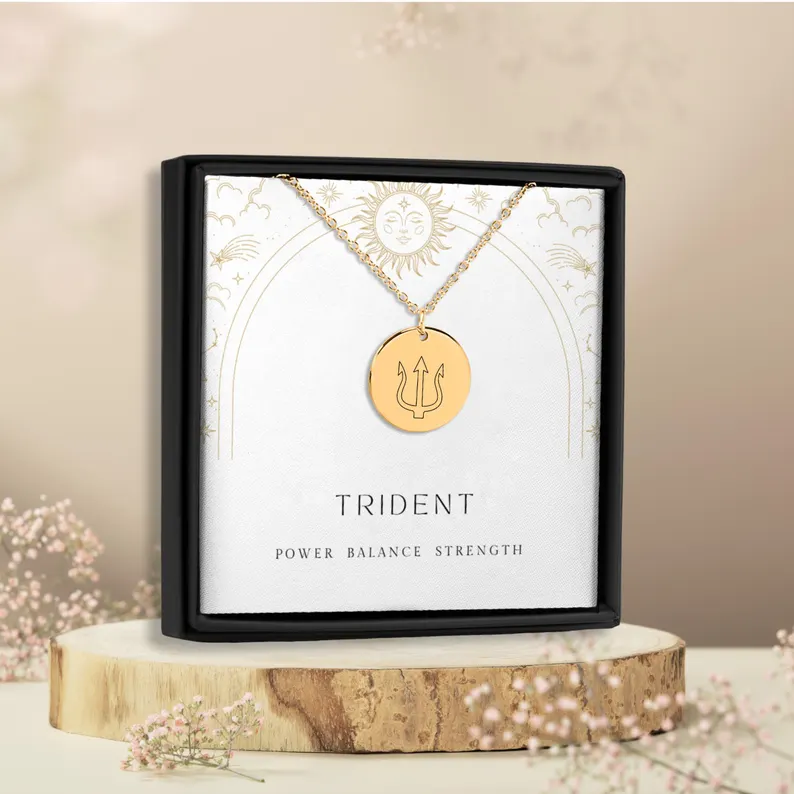Trident Necklace, Trident, Mythological Pendant, Mythology Jewelry, Poseidon, Poseidon Necklace, Greek God Necklace, Greek God Pendant