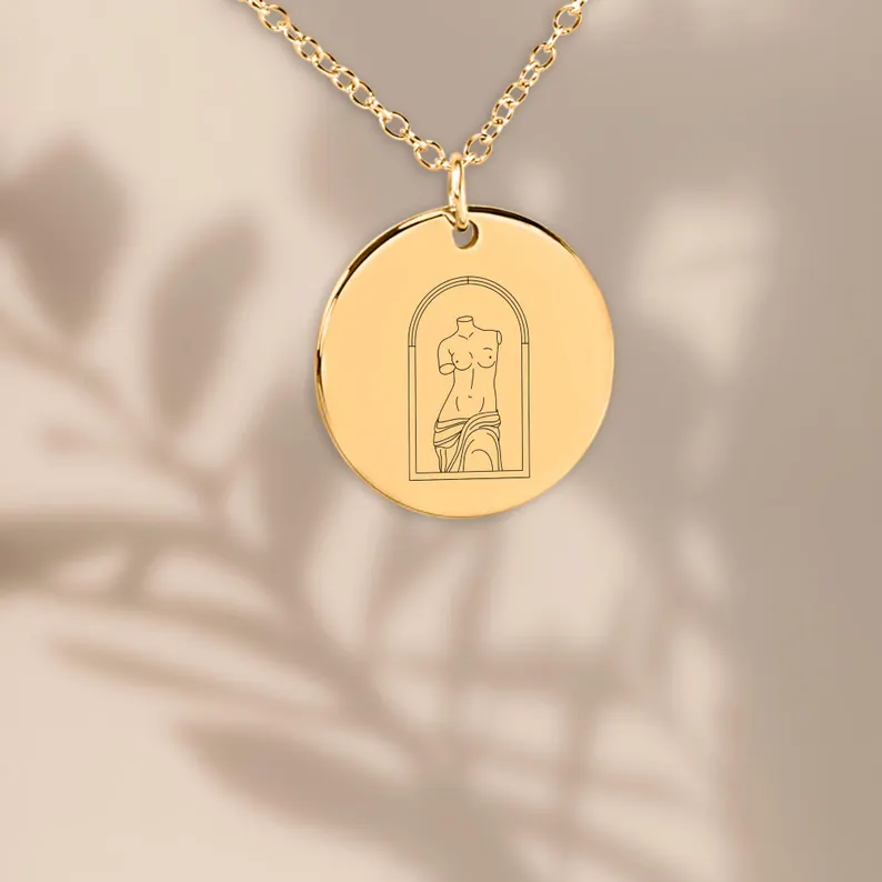 Aphrodite Necklace, Greek God Necklace, Greek God Pendant, Mythological Pendant, Greek God Statue, Mythology Jewelry, Mystical Necklace