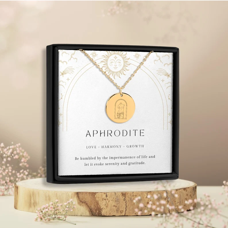 Aphrodite Necklace, Greek God Necklace, Greek God Pendant, Mythological Pendant, Greek God Statue, Mythology Jewelry, Mystical Necklace