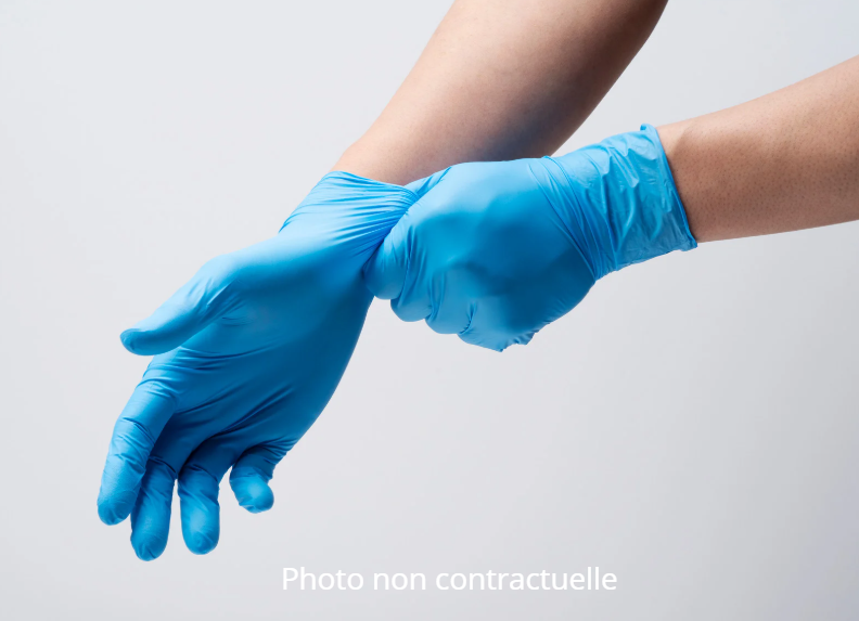 Gant Nitrile Non Poudre Bleu Small 6/7 