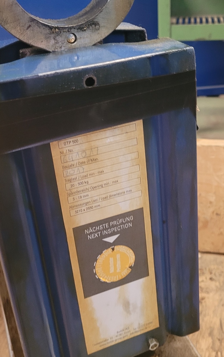 01502 BOHLE (Germany) Single glass sheet loading equipment (pinza)