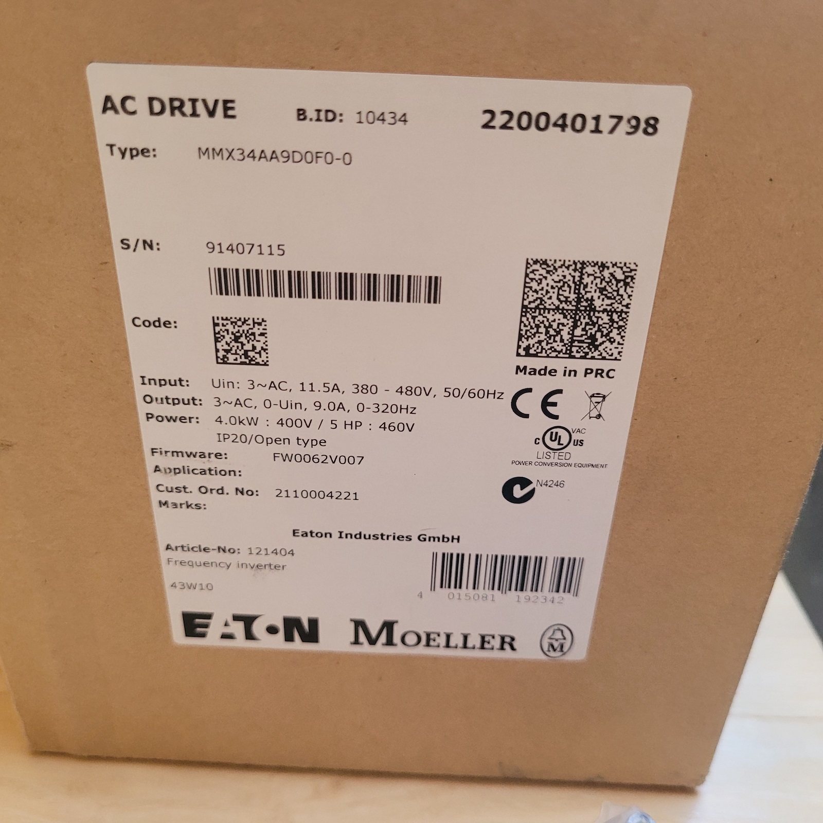 700003 EATON Adjustable Frequency AC Drive
