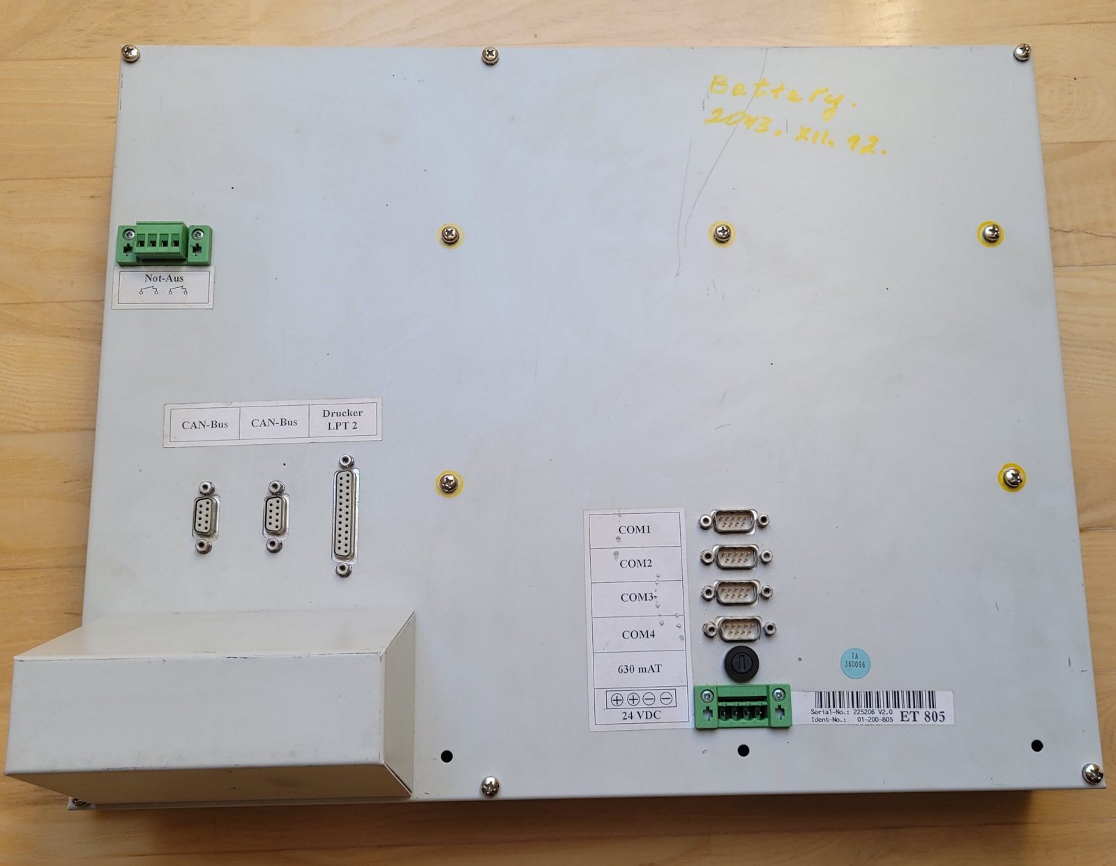 700012 LISEC ET805 control panel, operator Interface