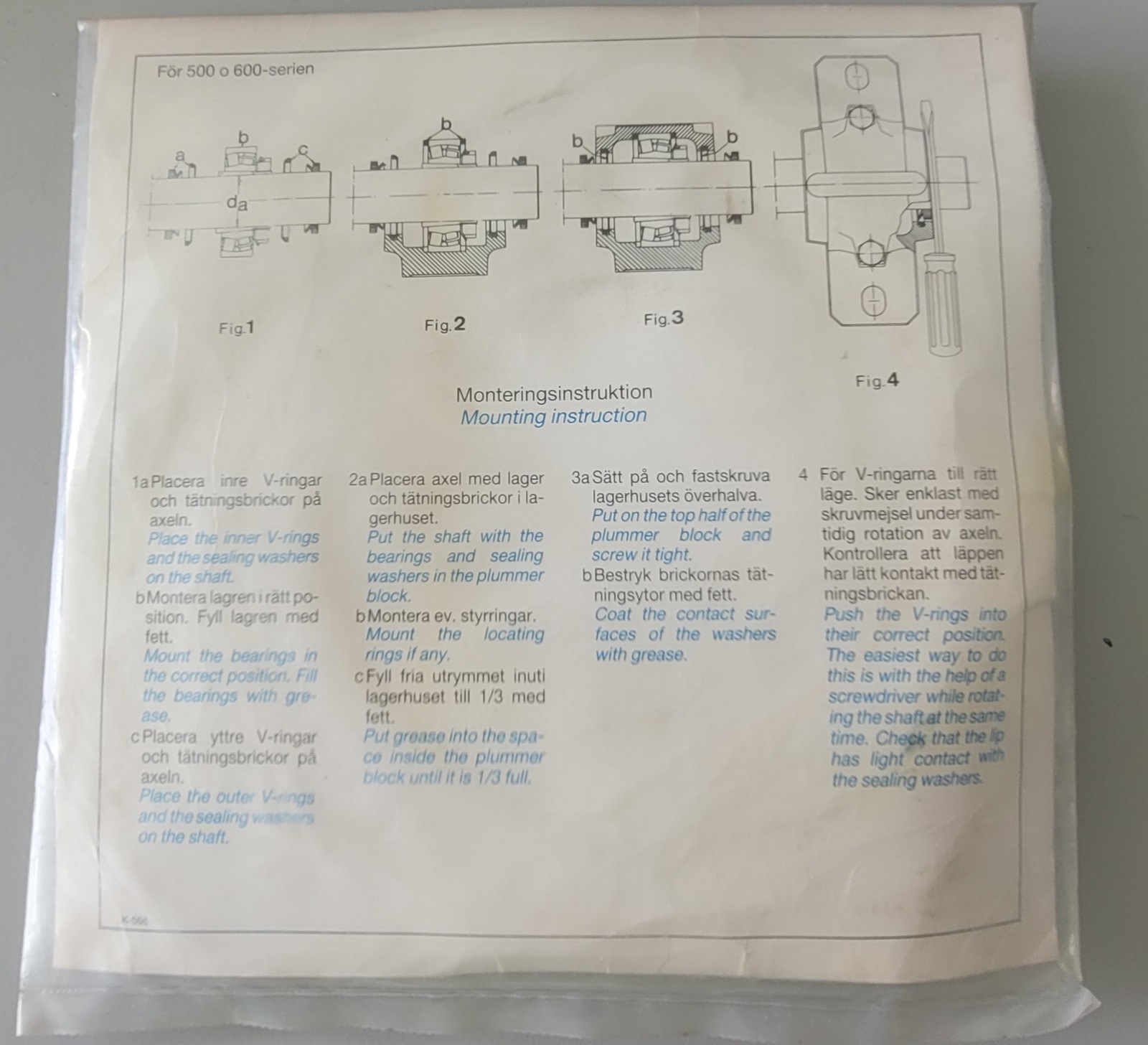 700039 SKF Bearing house V-ring seal TSN 524 A