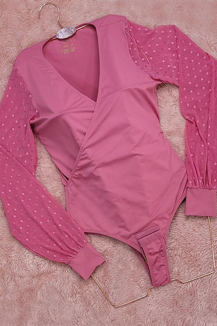 Body manche longue en tulle