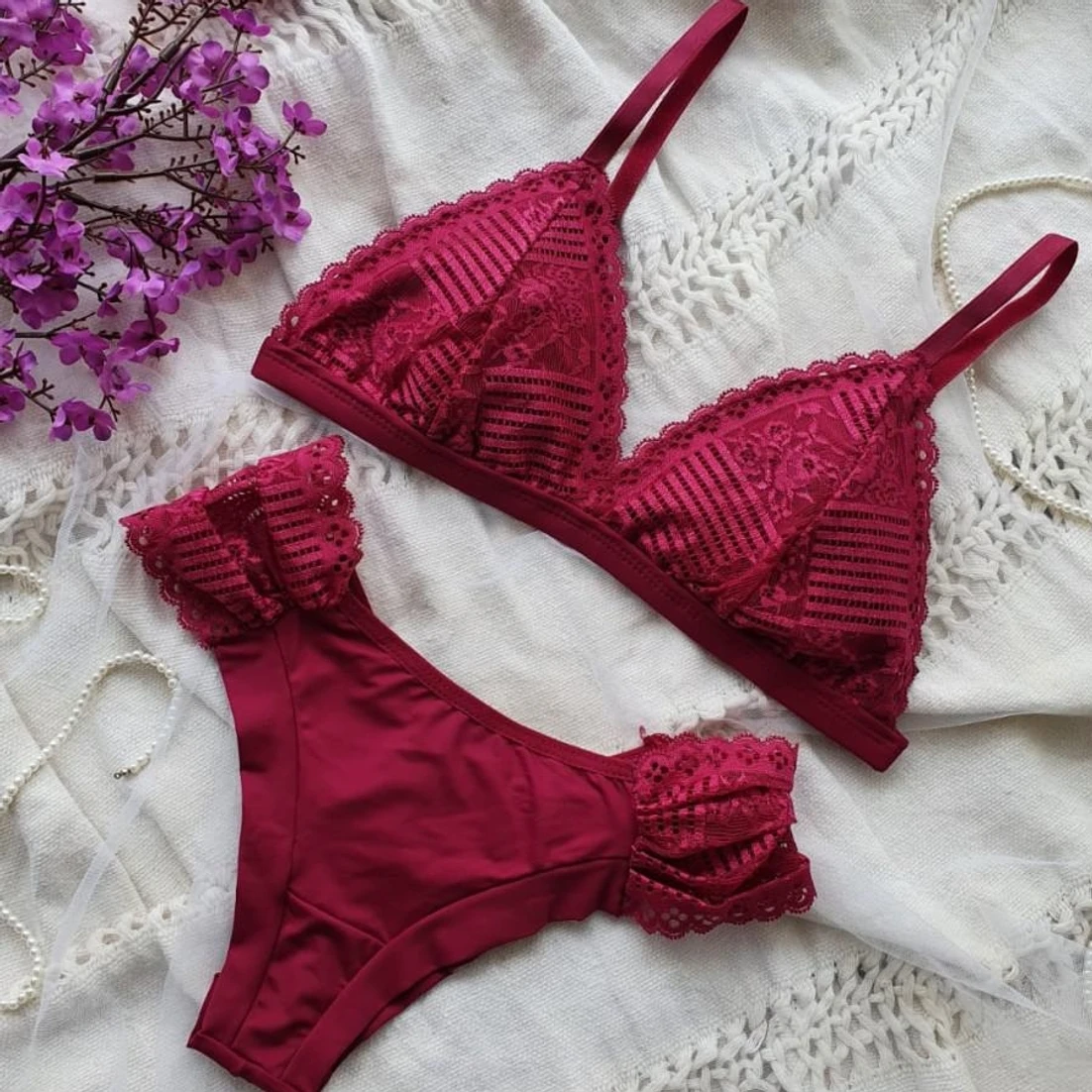 Ensemble de soutien gorge avec push-up amovible