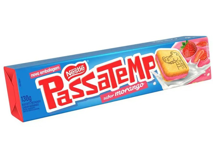 BISCOITO RECHEADO PASSATEMPO MORANGO
