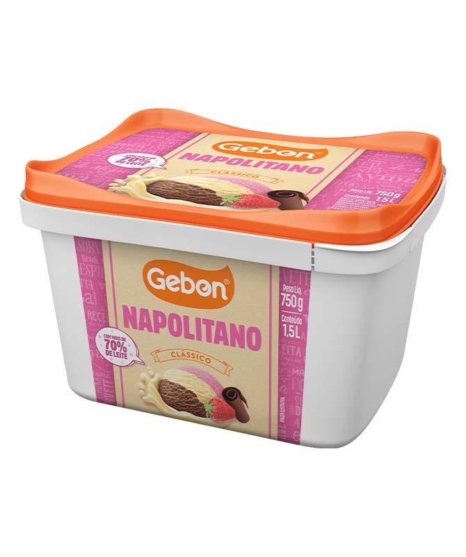 SORVETE GEBON 750G NAPOLITANO