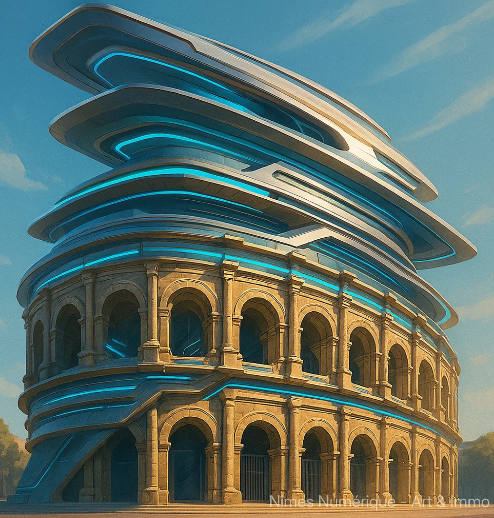 Les Arènes de Nîmes réinventées – Vision futuriste d’un monument antique