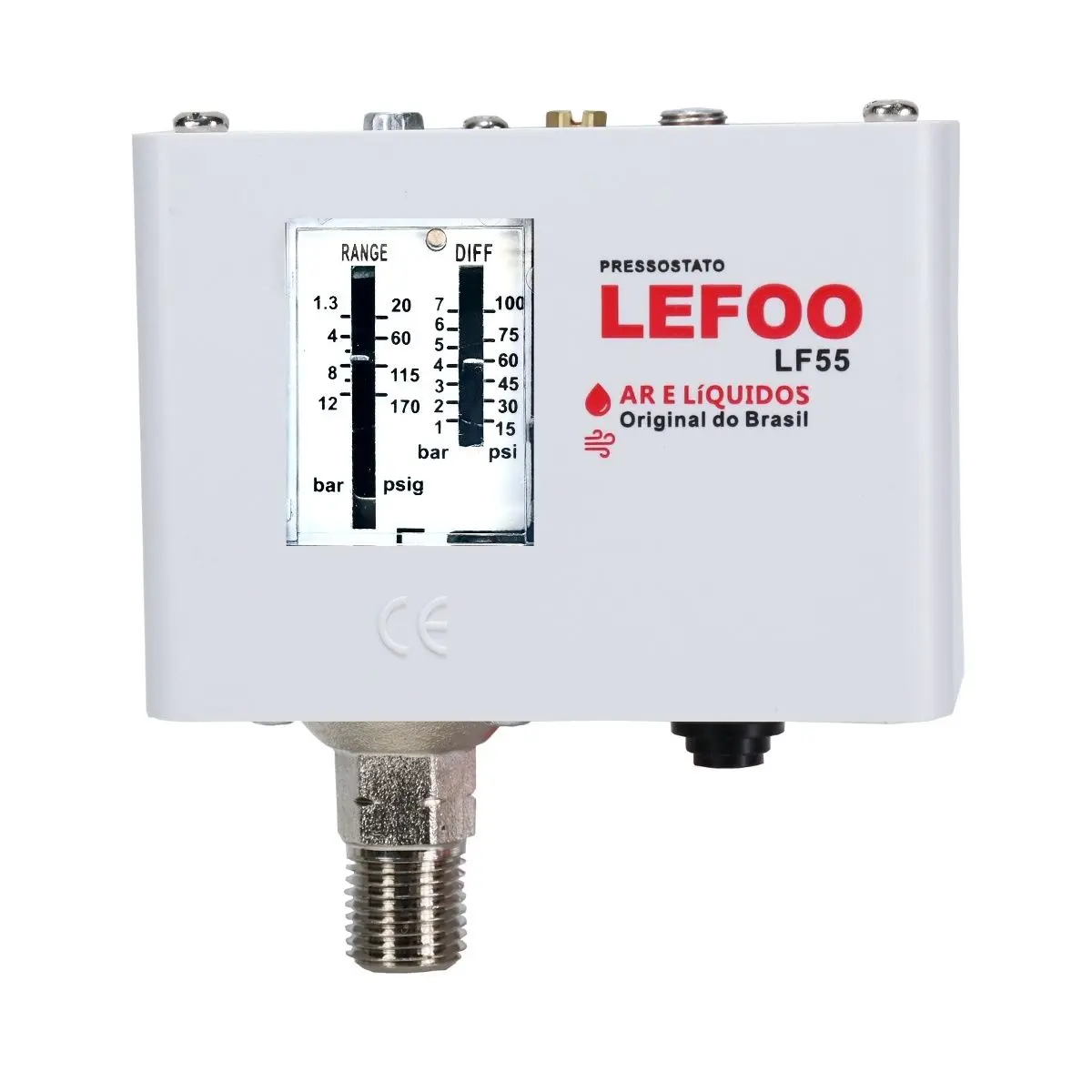 PRESSOSTATO LF PARA FLUÍDOS, ÁGUA E AR LF5512 (1,3 a 12 bar)