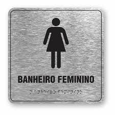 PLACAS PERSONALIZADAS BANHEIRO FEMNINO - 19x19