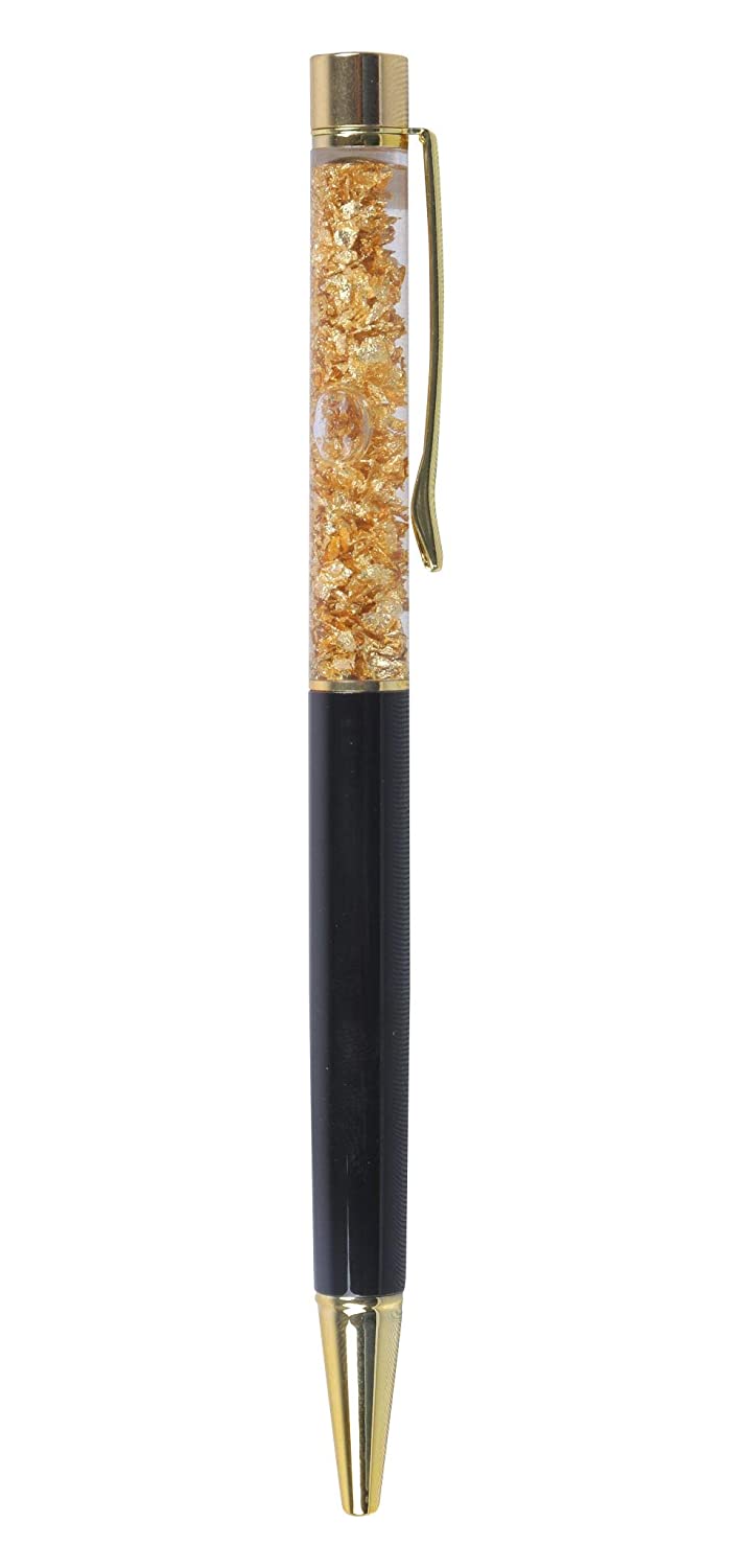 BALLOJI  Luxe Gold Flake Black Customized Pen