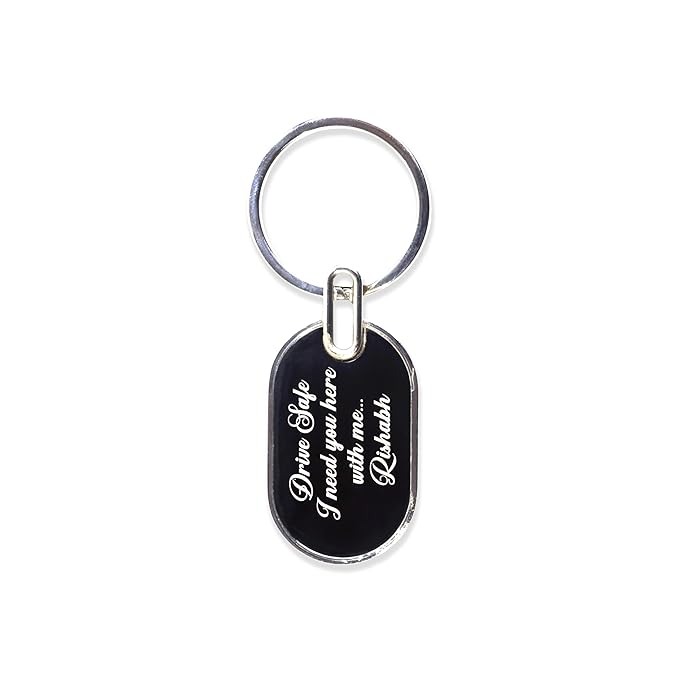BALLOJI Personalized Keychain with Name Engraved I Metal Key Ring I Trendy Stylish Customized Keychains for Men, Husband, Boyfriends, Brother, Dad, Home, Office, Car & Bike