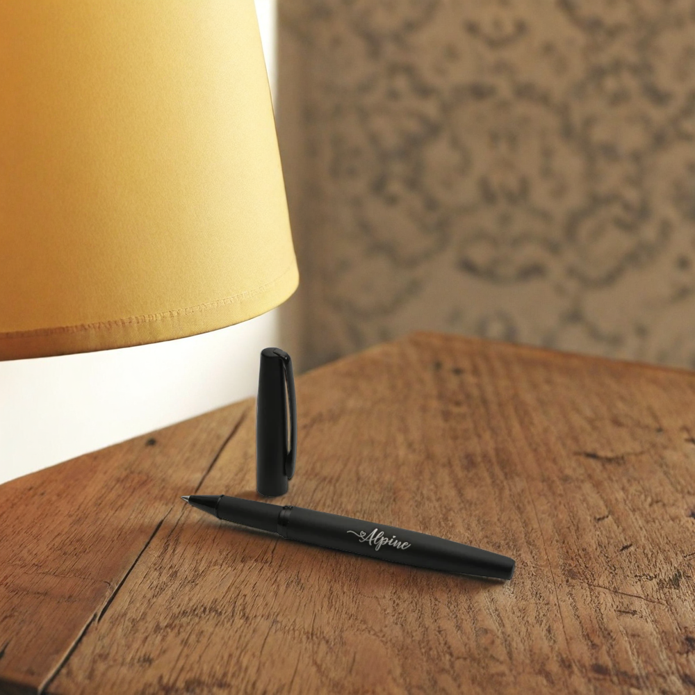 BALLOJI Alpinel Luxury Black Rollerball Pen With Name