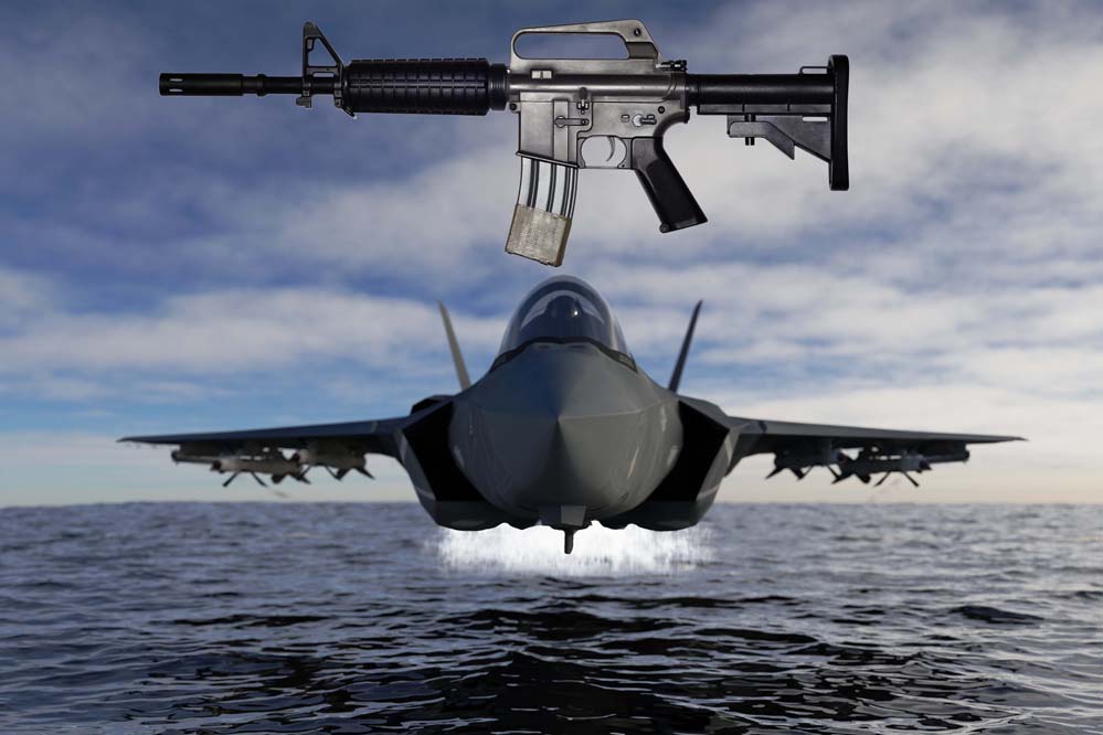 114 M16 &Jet overWater