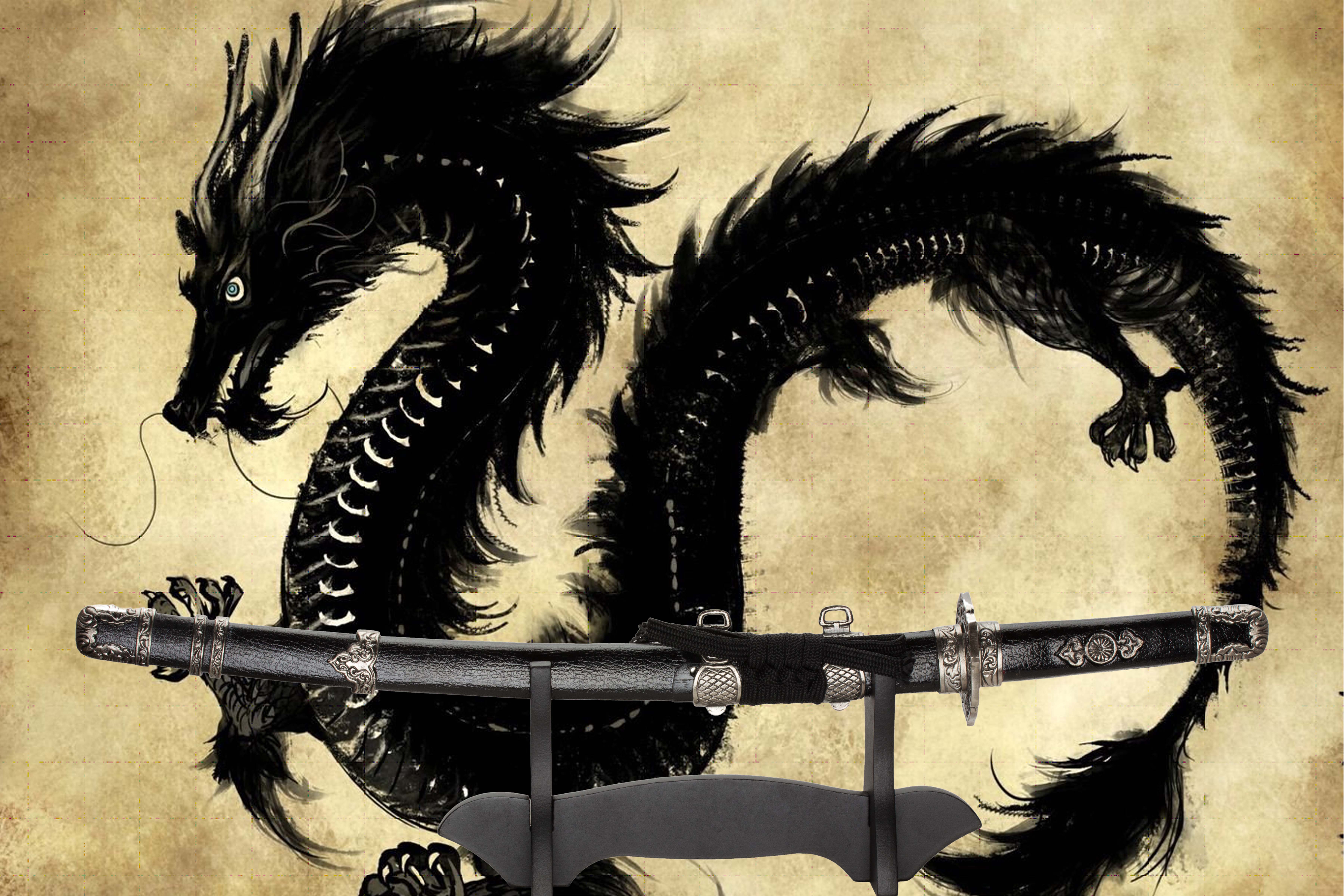 146  Samurai Katana Sword and Dragon