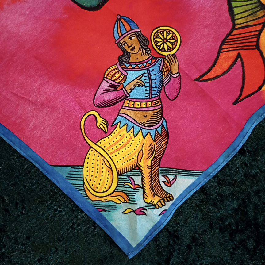 Silk scarf / Sciarpa in seta / Pañuelo de seda Tarocchi Minchiate di Bomarzo