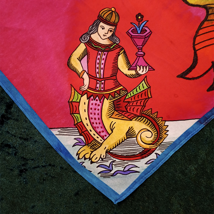 Silk scarf / Sciarpa in seta / Pañuelo de seda Tarocchi Minchiate di Bomarzo