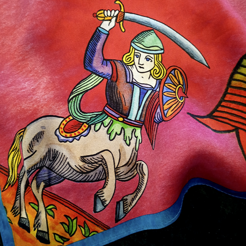 Silk scarf / Sciarpa in seta / Pañuelo de seda Tarocchi Minchiate di Bomarzo