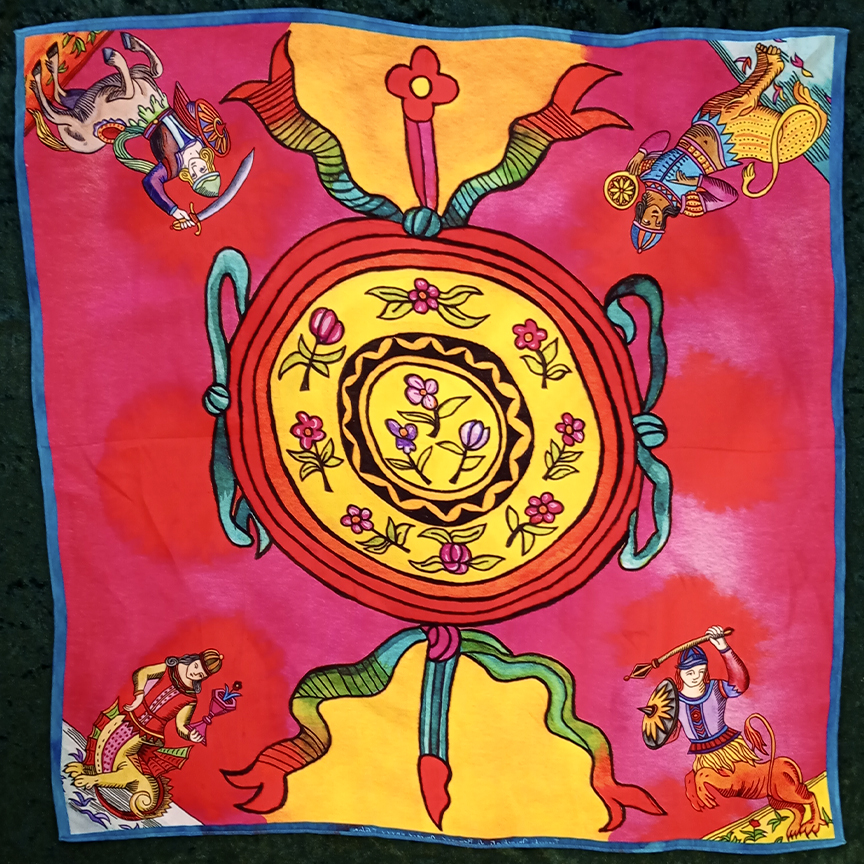 Silk scarf / Sciarpa in seta / Pañuelo de seda Tarocchi Minchiate di Bomarzo