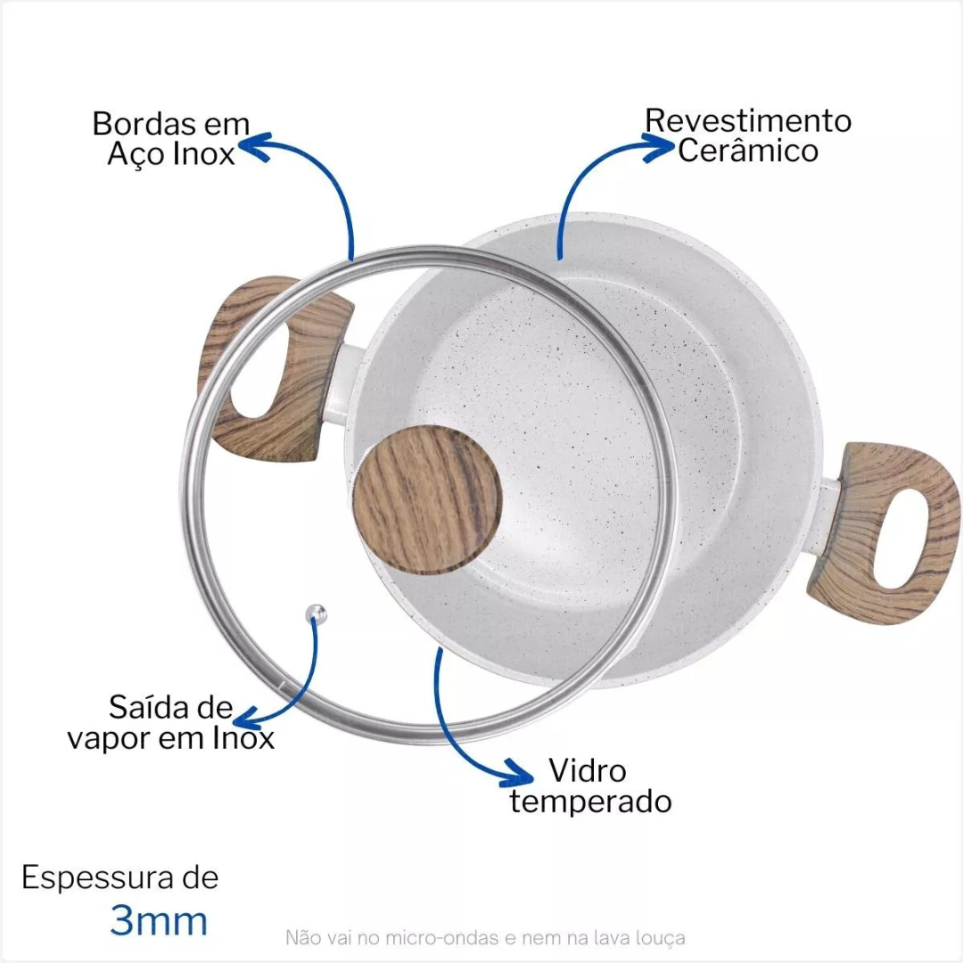 Jogo de Panelas Cerâmica 