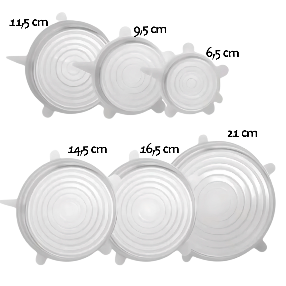 Kit 6 Tampas Universais de Silicone 