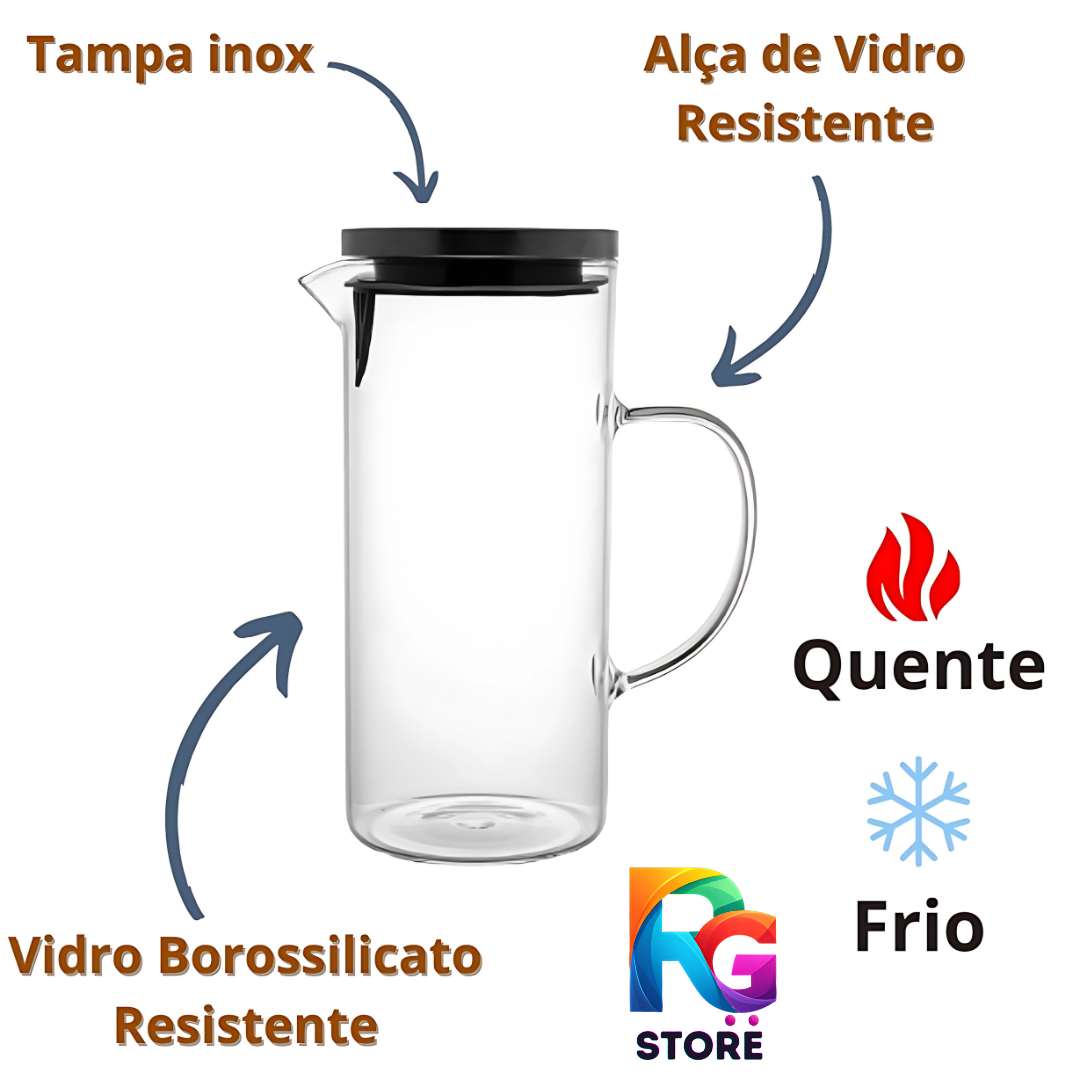 Jarra de Vidro Borossilicato 1,5L