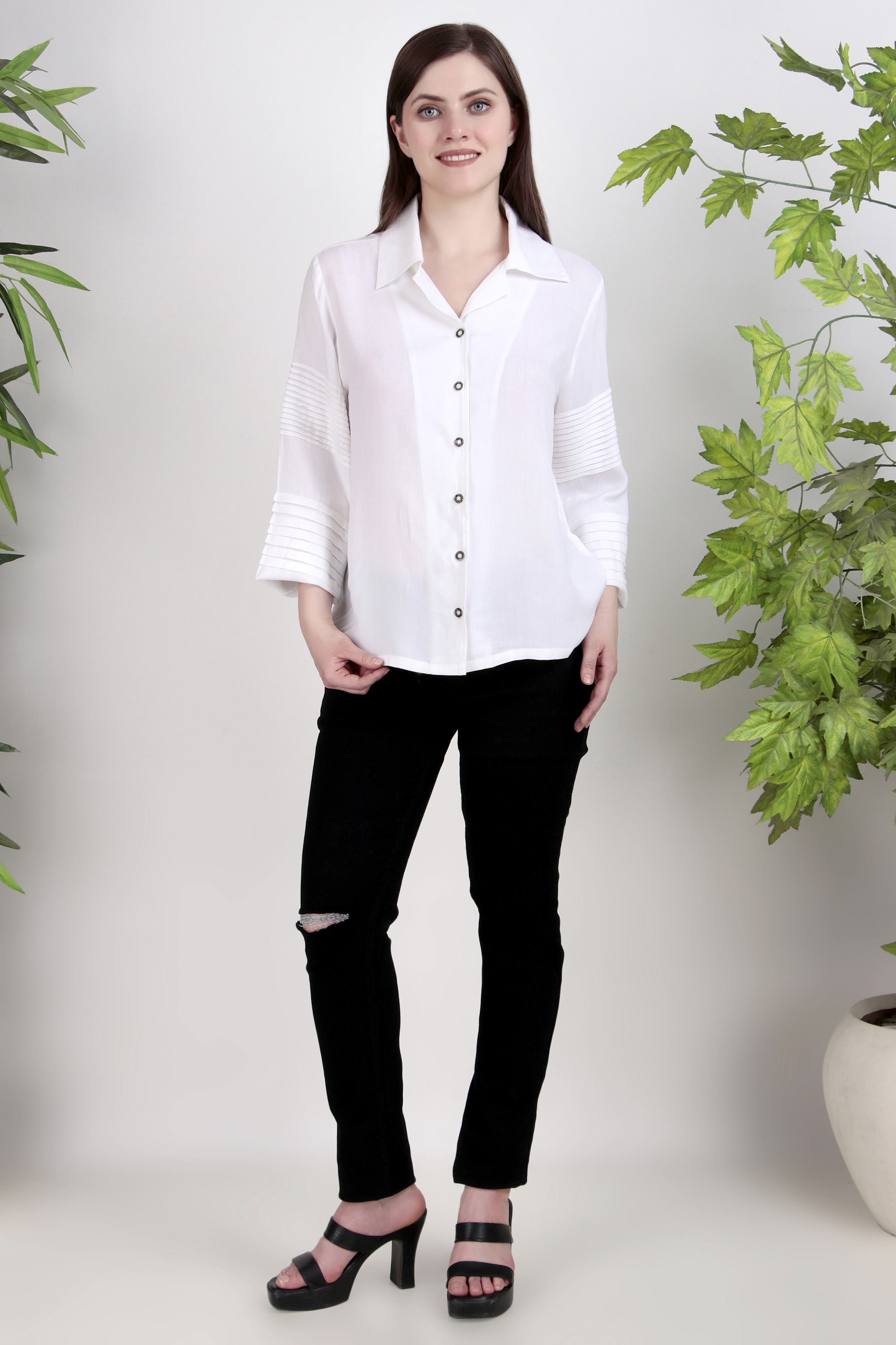 White Button-Up Blouse