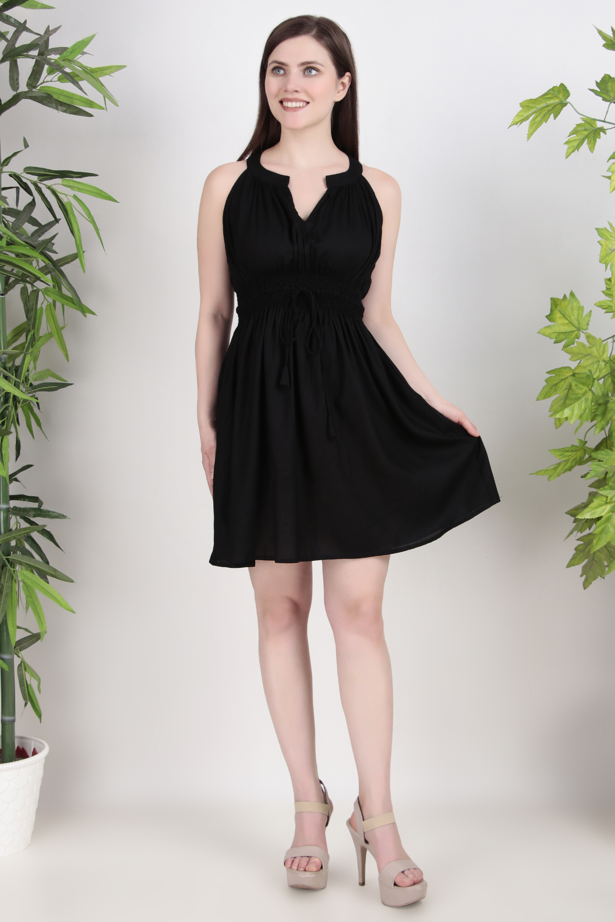 Black Sleeveless Mini Dress