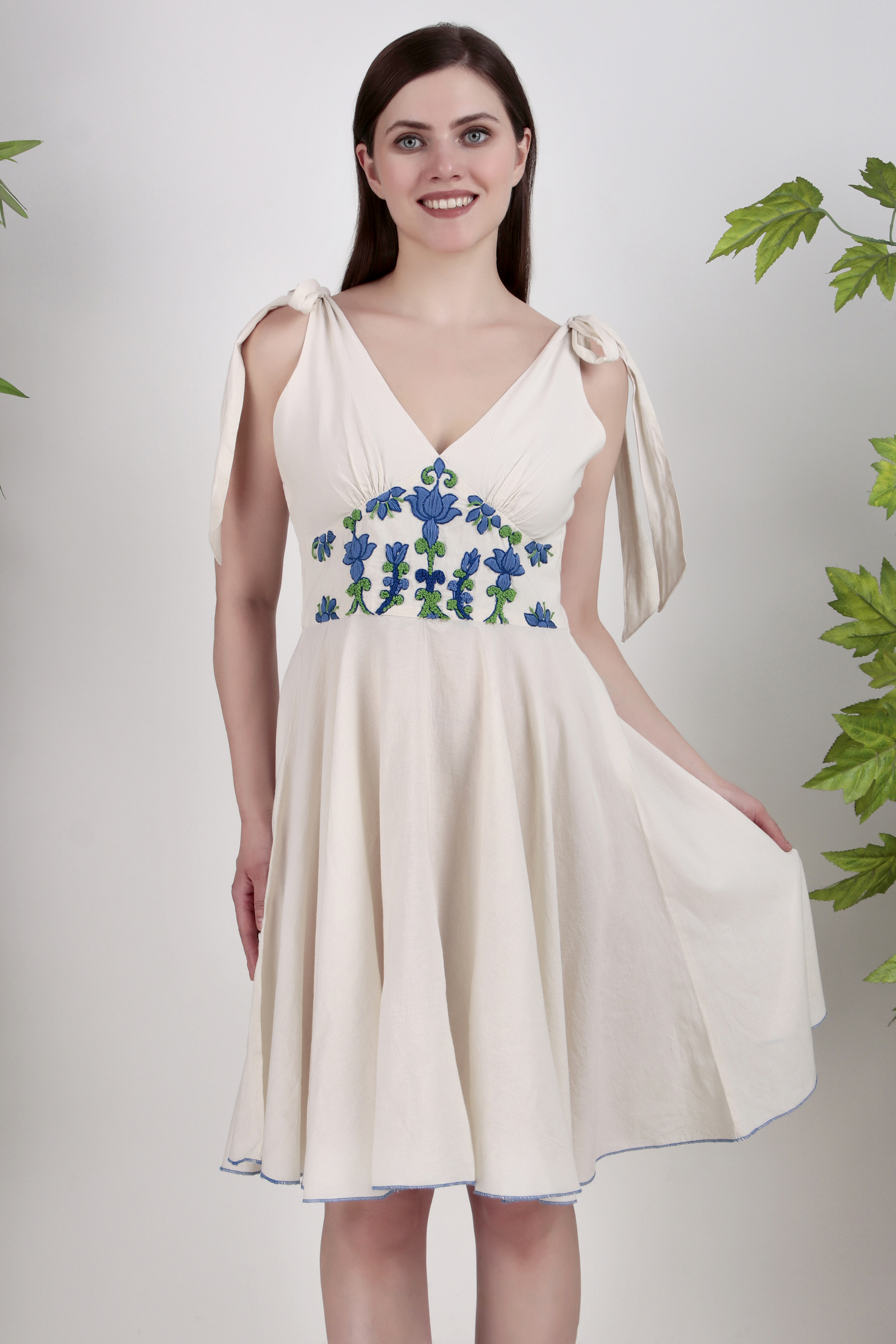 White Embroidered Summer Dress