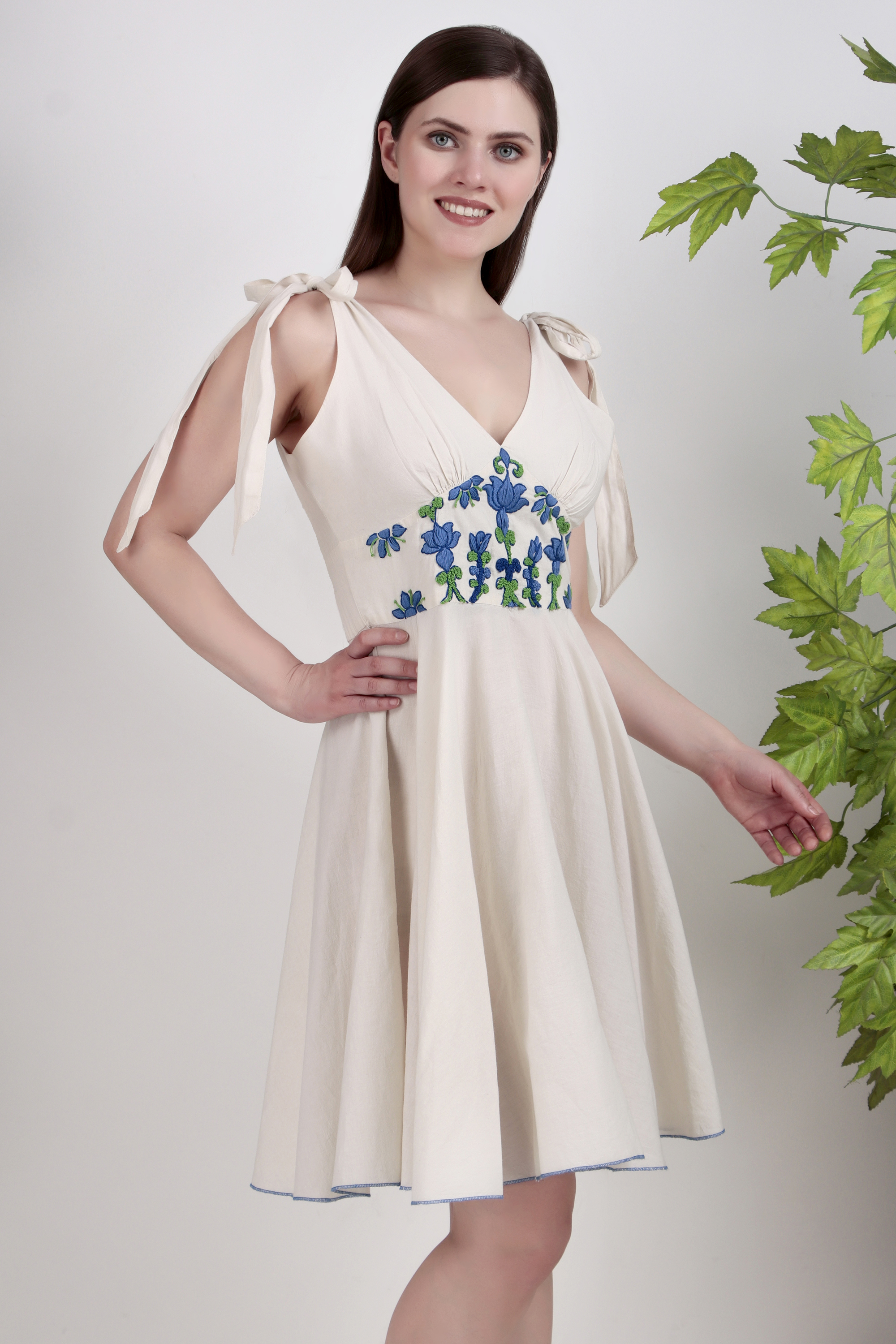 White Embroidered Summer Dress