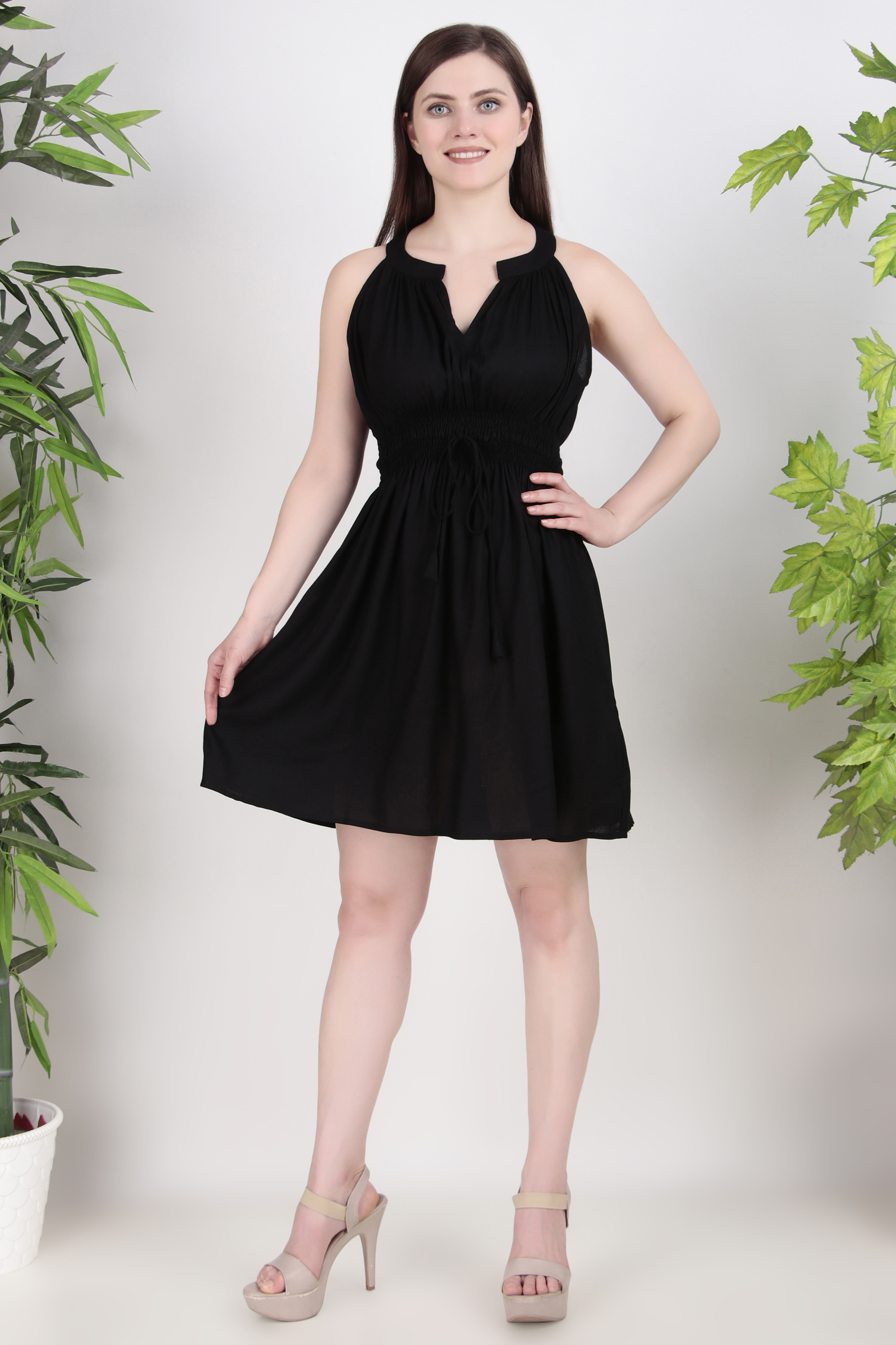 Black Sleeveless Mini Dress