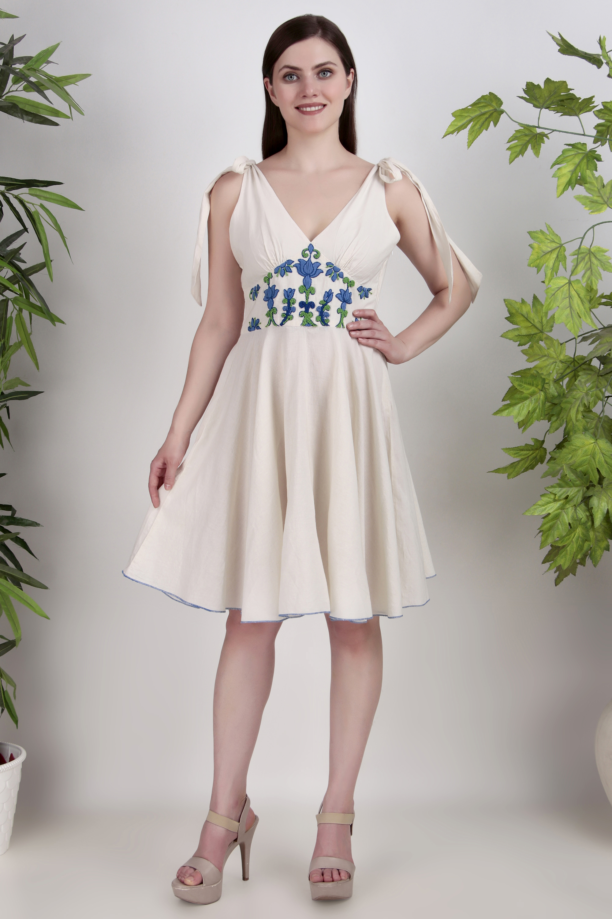 White Embroidered Summer Dress