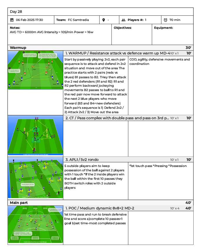 6 weeks preparation programme