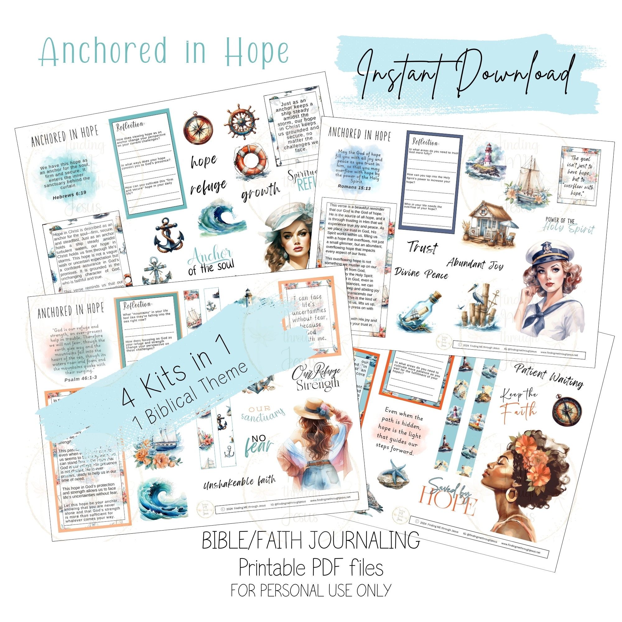 Anchored In Hope Printable Bible Journaling Kit