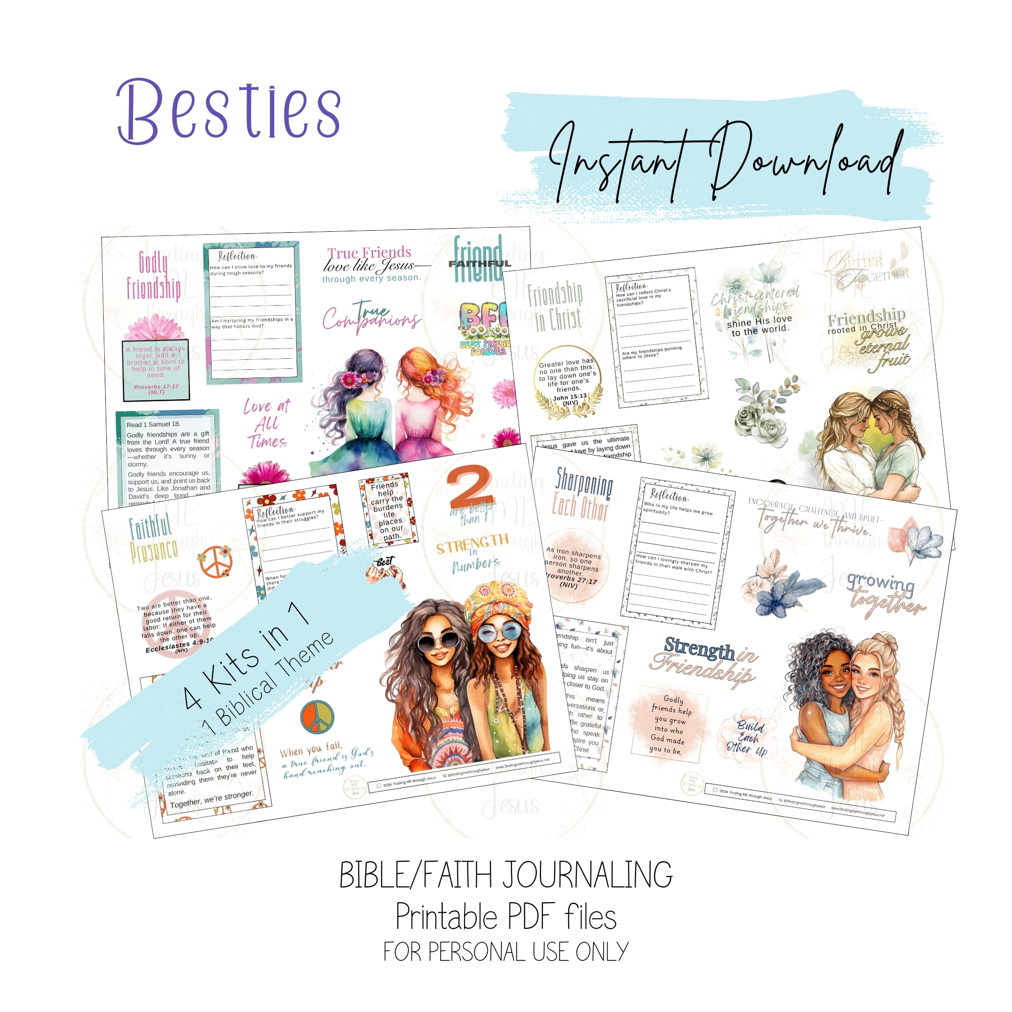 Besties Printable Bible Journaling Kit
