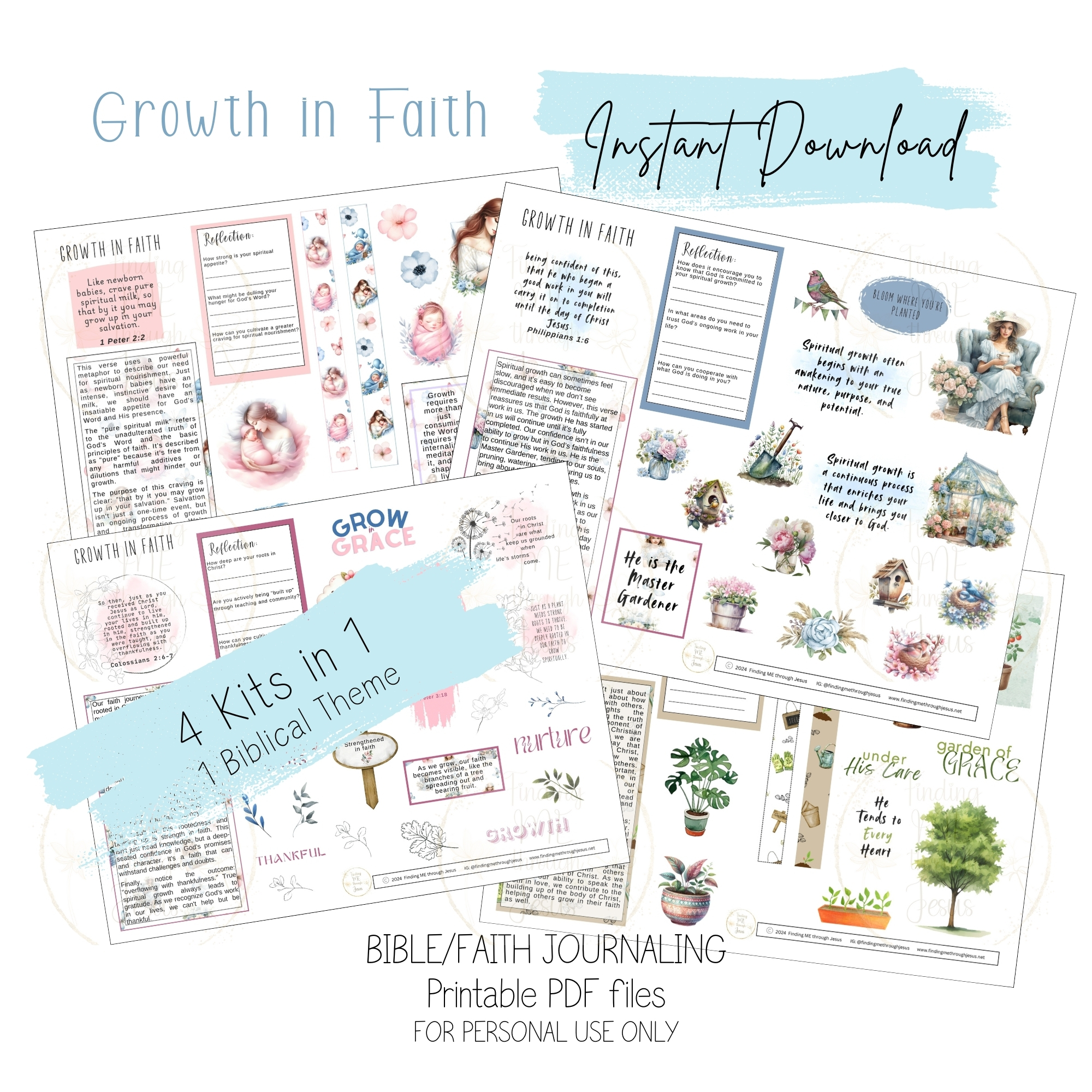 Growth in Faith Printable Bible Journaling Kit