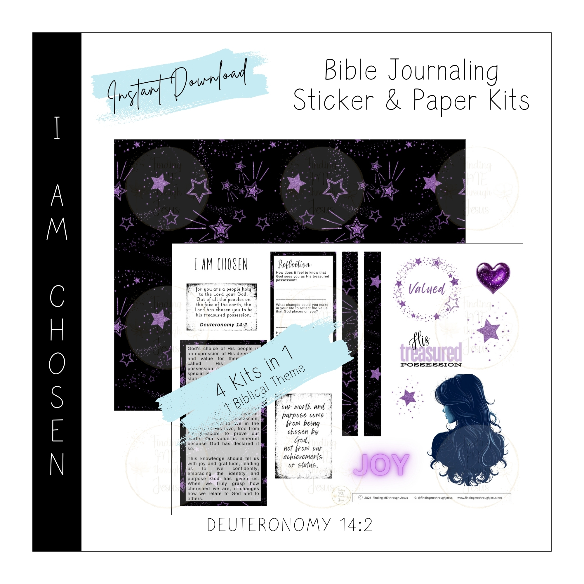 I am Chosen Printable Bible Journaling Kit