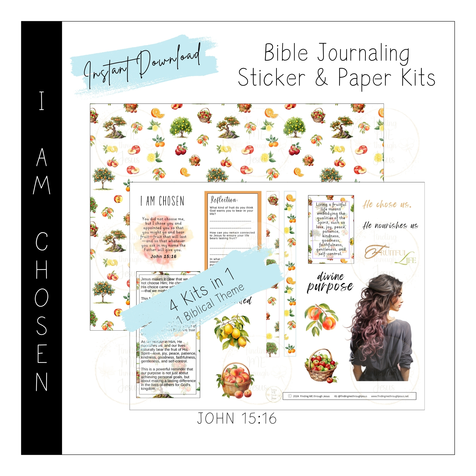 I am Chosen Printable Bible Journaling Kit